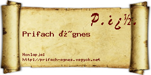 Prifach Ágnes névjegykártya