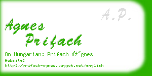 agnes prifach business card